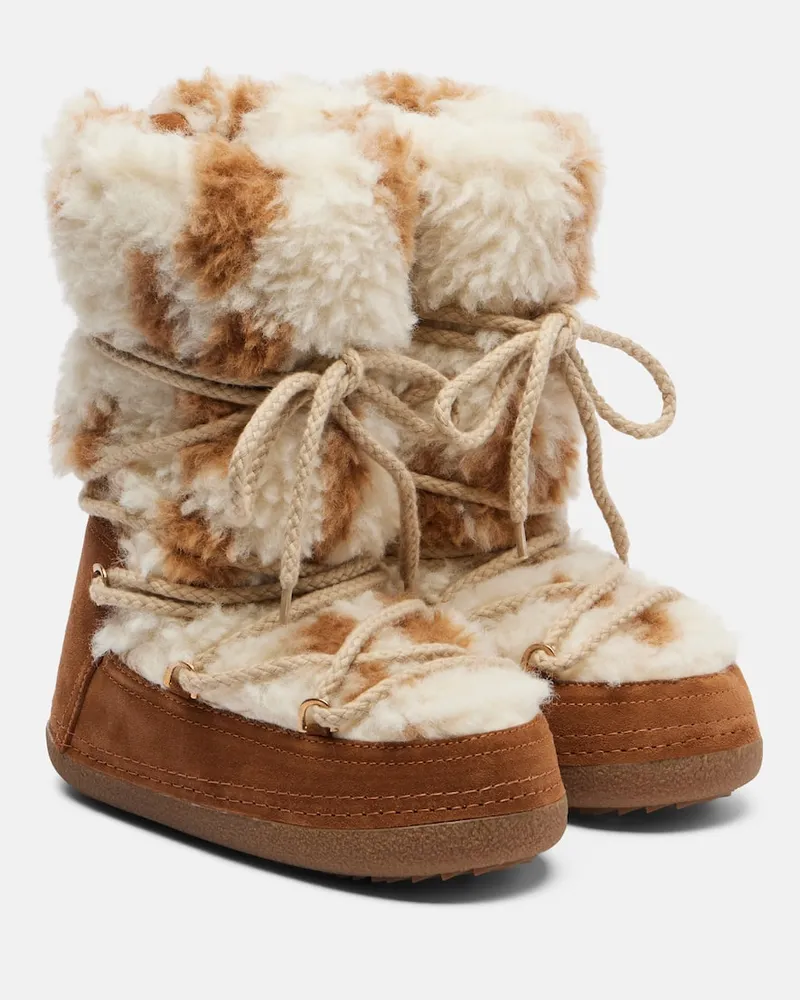 INUIKII Schneestiefel Teddy High mit Veloursleder Braun