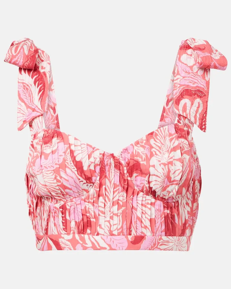 Poupette St Barth Bedrucktes Cropped-Top Carla Pink