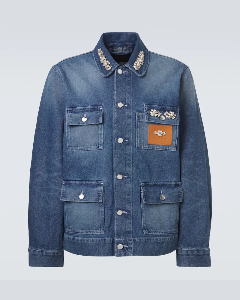 Simone Rocha Verzierte Jeansjacke Blau