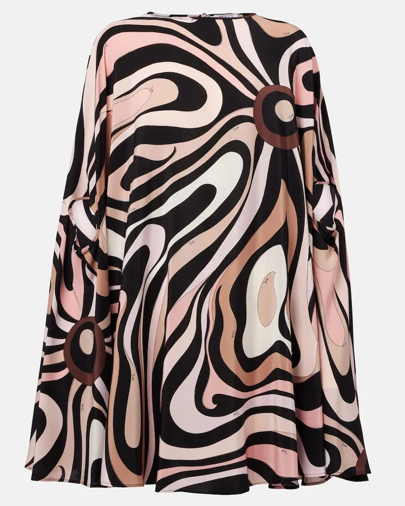 Emilio Pucci Minikleid Marmo aus Crêpe de Chine aus Seide Beige