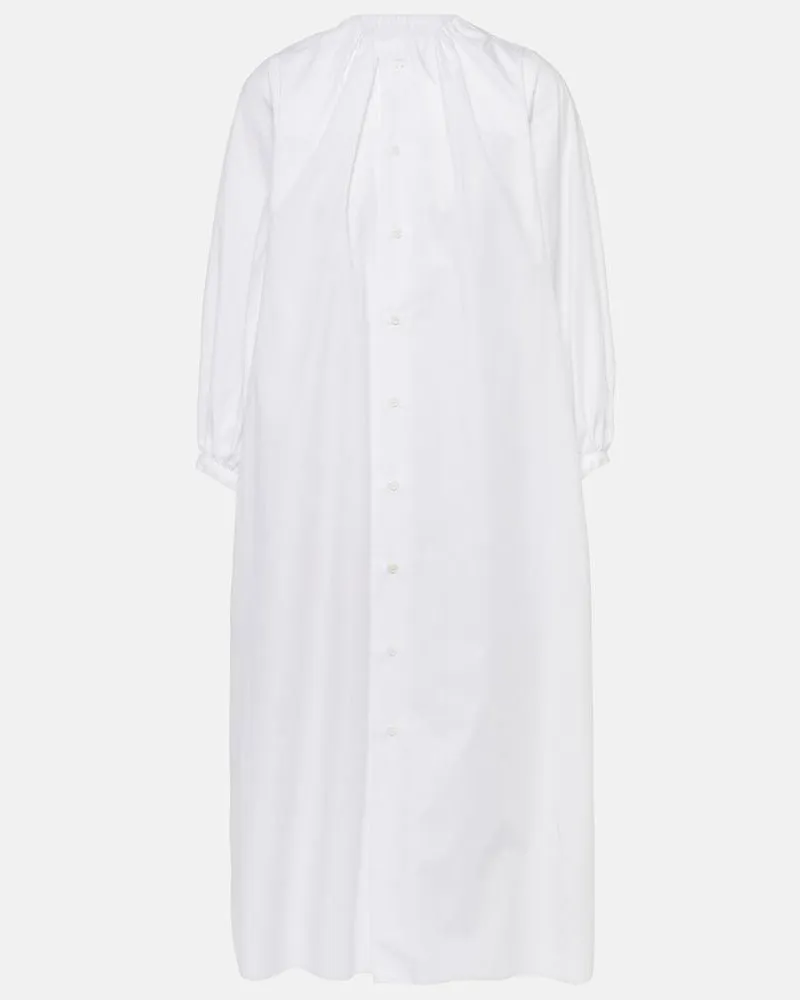 Maison Margiela Midikleid aus Baumwollpopeline Weiß