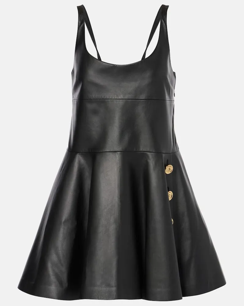 Givenchy Verziertes Minikleid aus Leder Schwarz