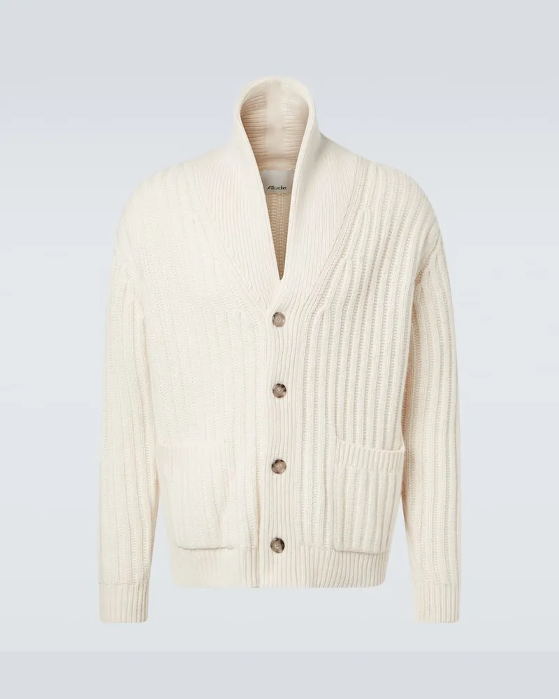 ALLUDE Cardigan aus Wolle und Kaschmir Weiß