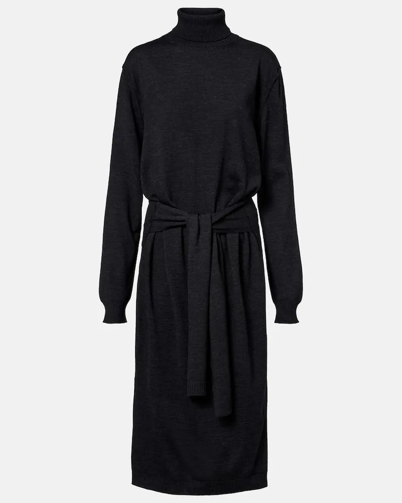 Christophe Lemaire Midikleid aus einem Wollgemisch Grau