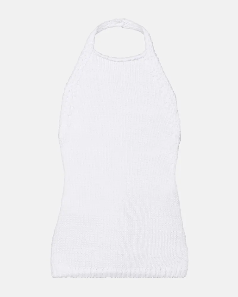 Róhe Róhe Neckholder-Top aus Strick Weiß