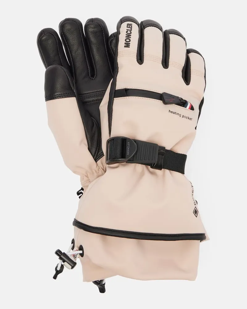 Moncler Skihandschuhe mit Leder Rosa