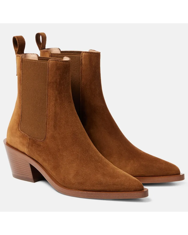 Gianvito Rossi Ankle Boots Wylie aus Veloursleder Braun