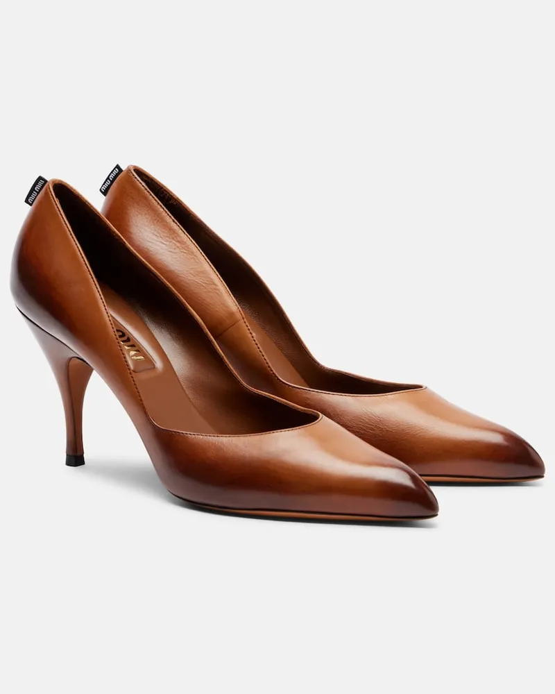 Miu Miu Pumps 85 aus Leder Braun