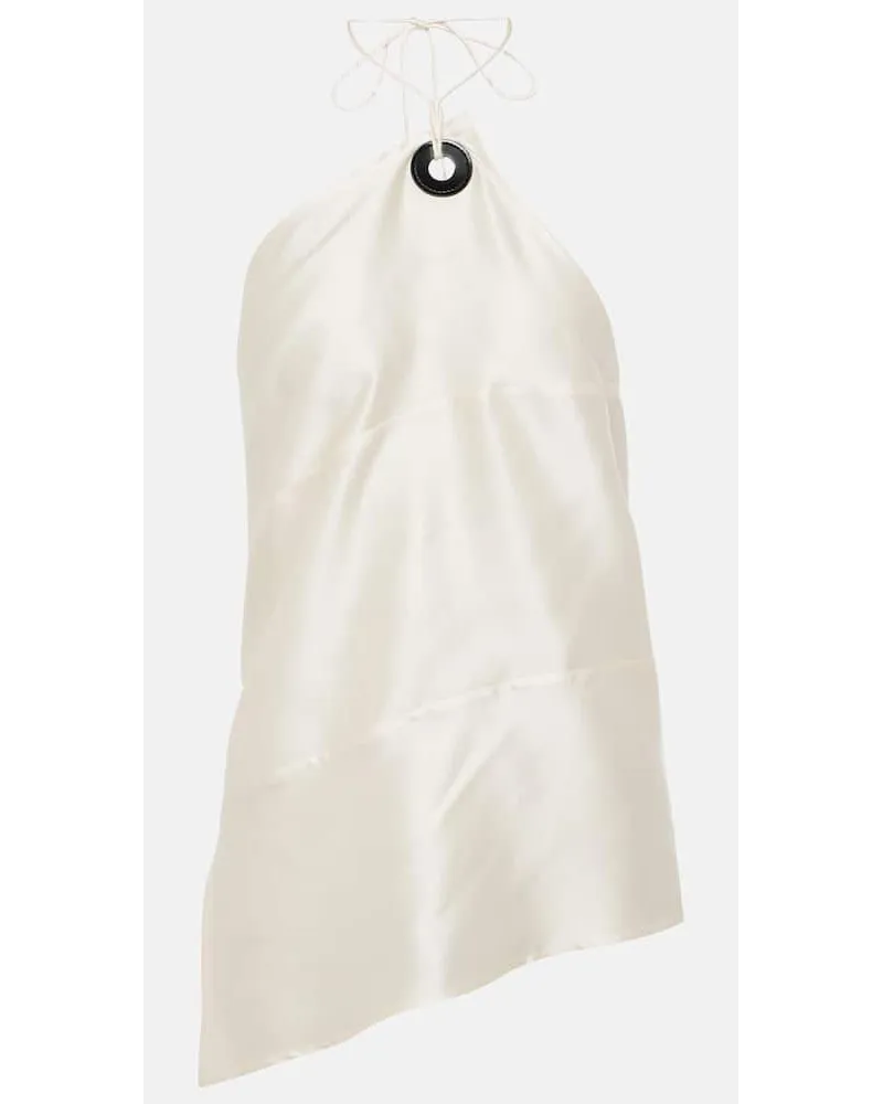 Ferragamo Top aus Satin Weiss