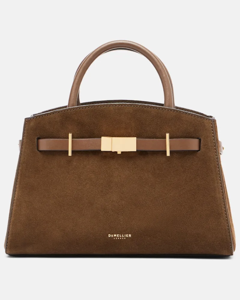 DeMELLIER Henkeltasche Hudson Small aus Veloursleder Braun