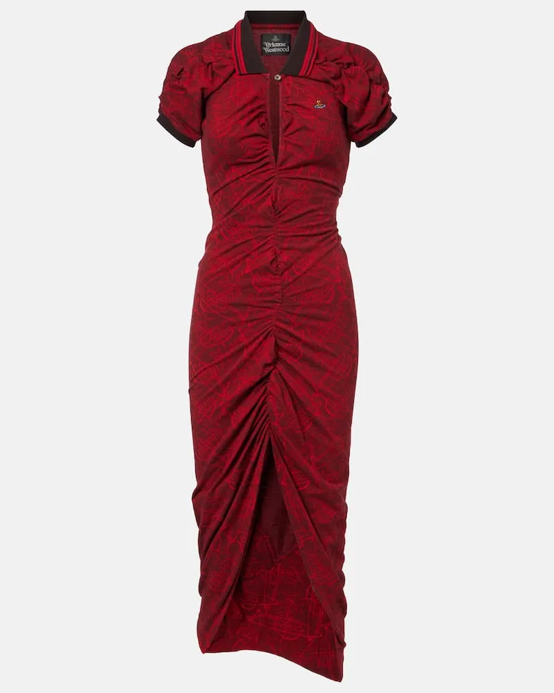 Vivienne Westwood Midikleid Pulling aus Baumwoll-Jacquard Rot