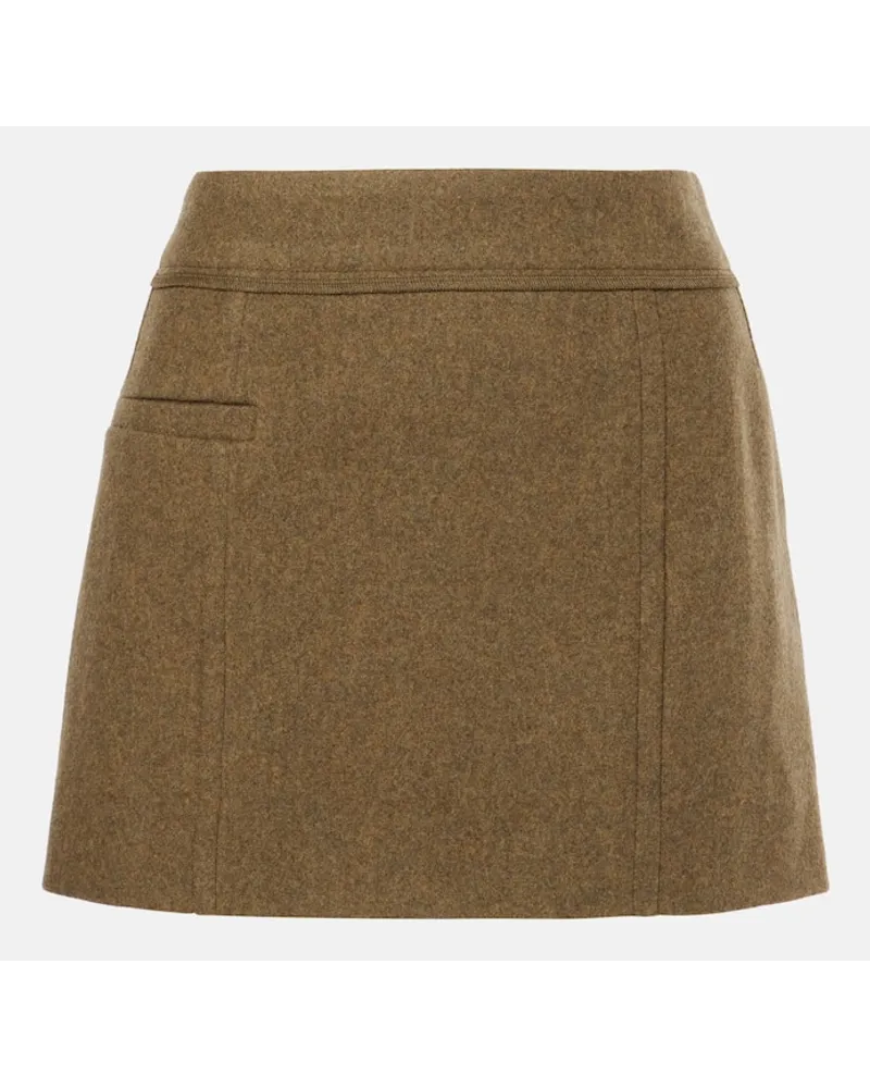 Victoria Beckham Minirock aus Wolle Braun