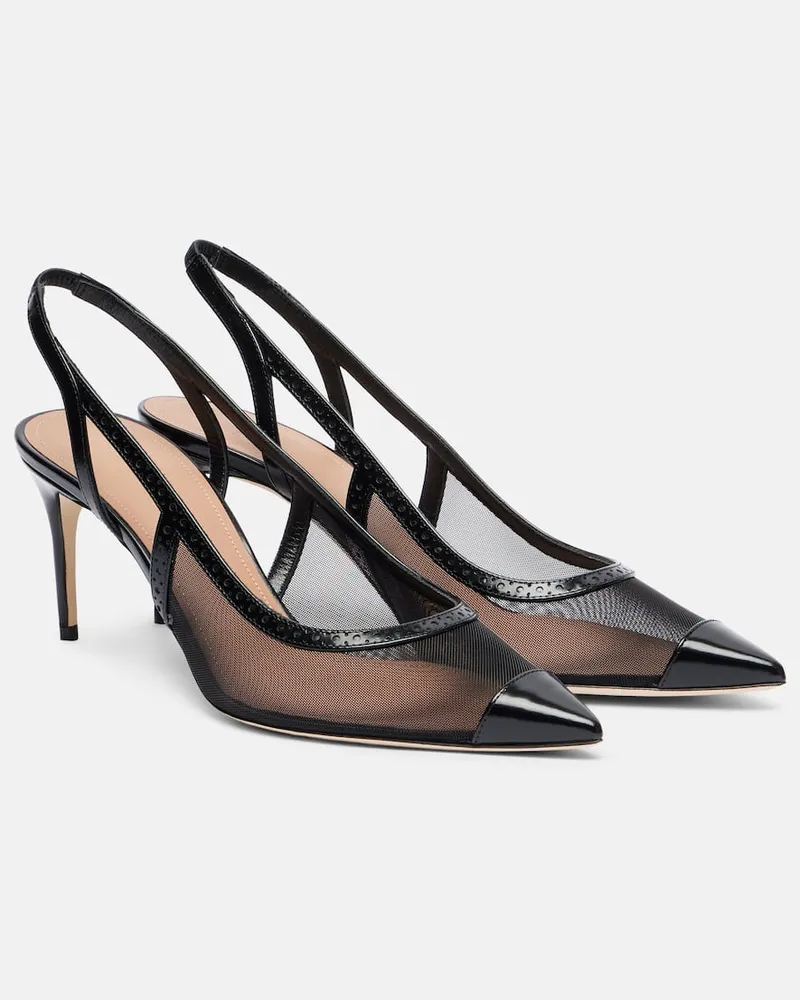 Malone Souliers Slingback-Pumps Aubrey 70 aus Mesh Schwarz