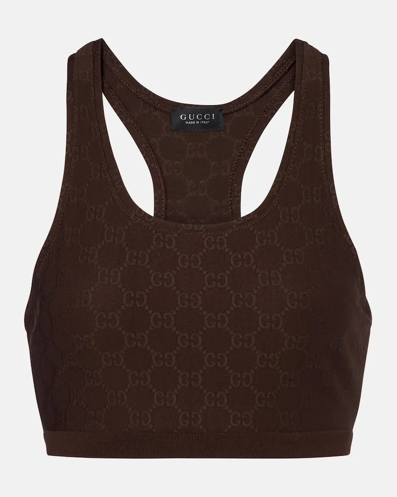 Gucci Sport-BH GG aus Jacquard Braun