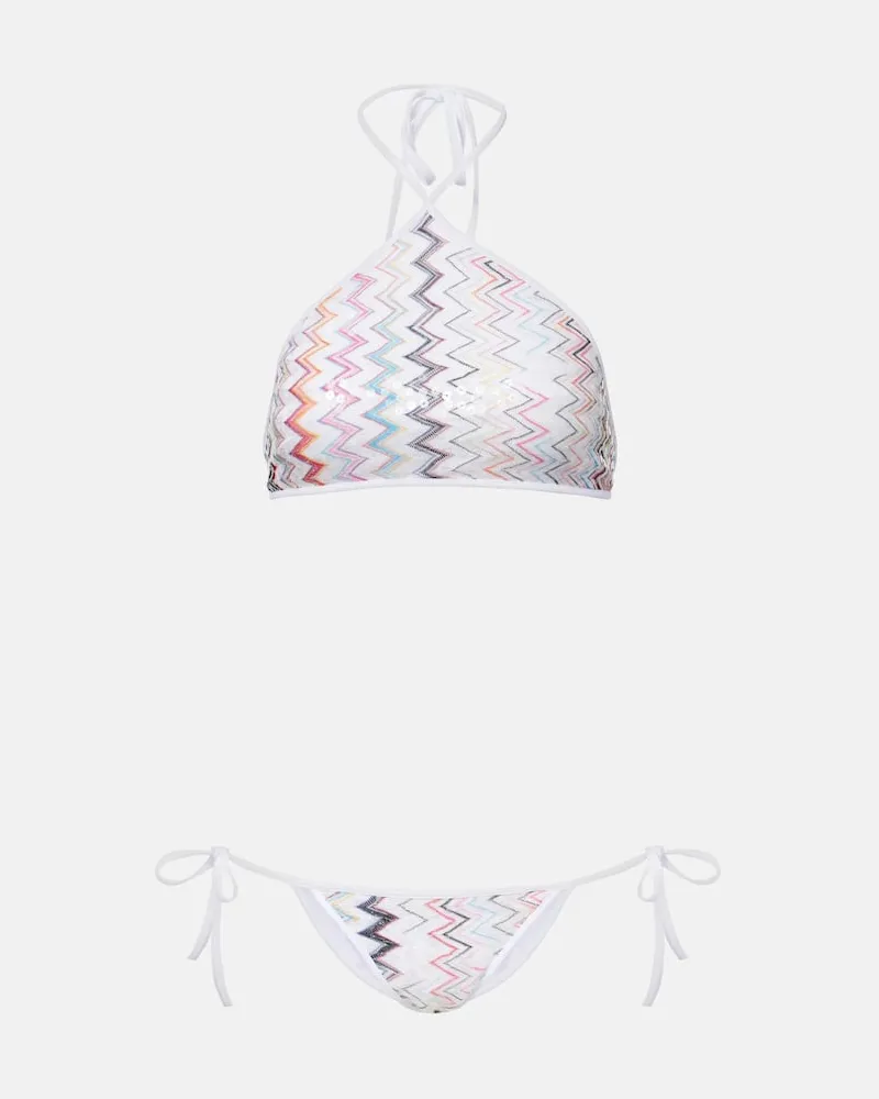 Missoni Bikini aus Häkelstrick mit Pailletten Multicolor