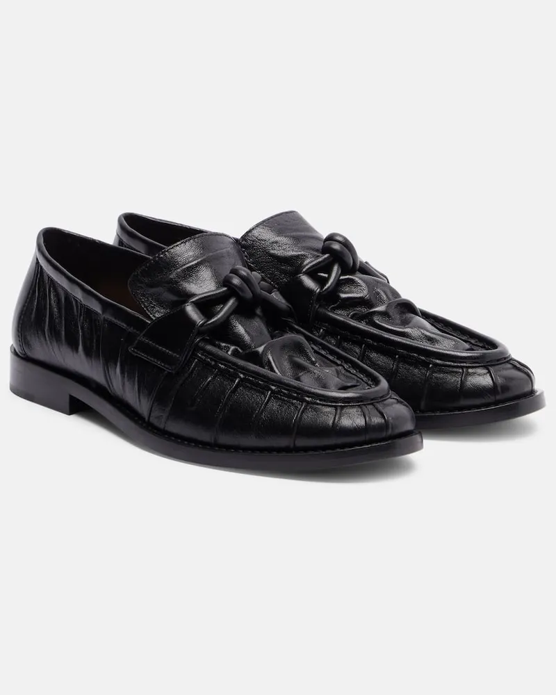 Bottega Veneta Loafers Astaire Knot aus Leder Schwarz