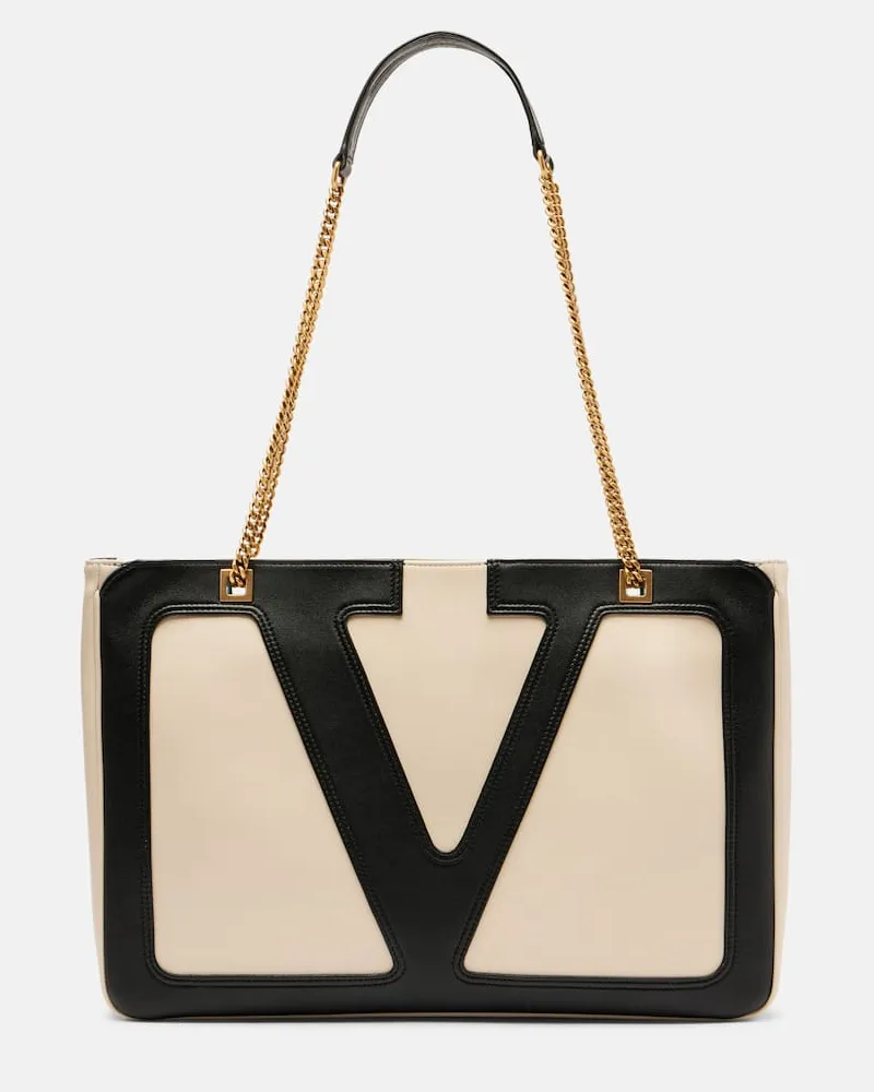 Valentino Garavani Tote Bag Viva Superstar Medium aus Leder Weiß