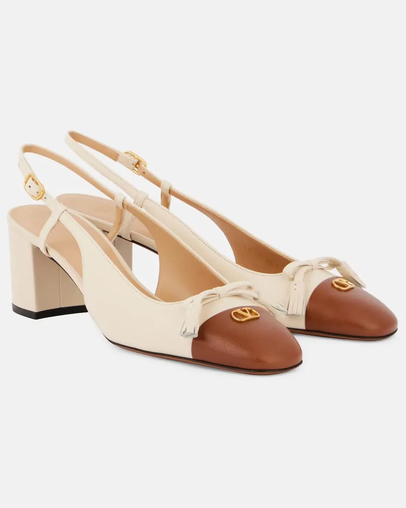 Valentino Garavani Slingback-Pumps Valet du Roi aus Leder Neutral