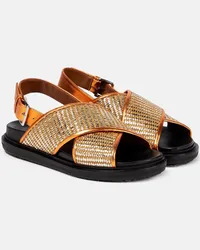 Marni Sandalen Fussbett mit Leder Gold