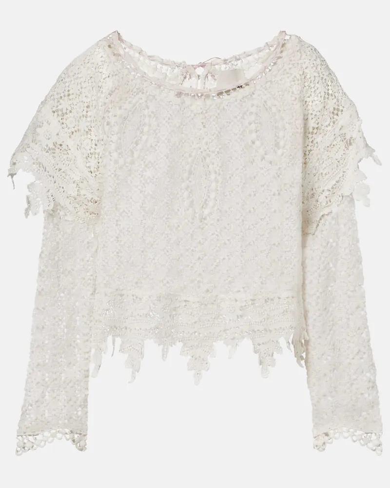 Isabel Marant Top Hyliana aus Baumwollspitze Weiß