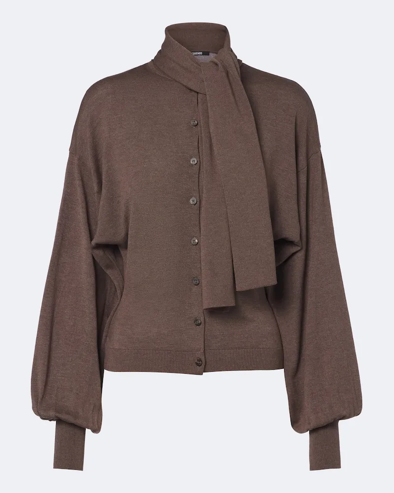 Jacquemus Cardigan Losange aus einem Seidengemisch Braun