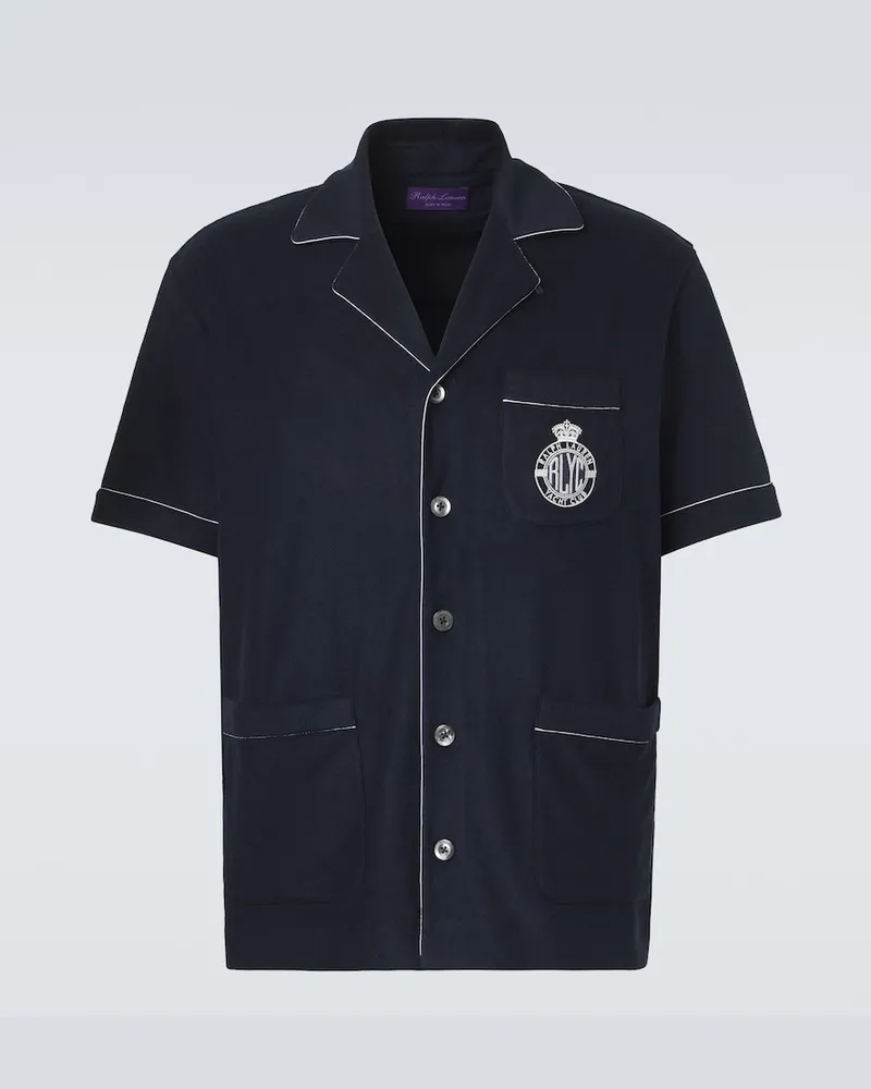 Ralph Lauren Besticktes Hemd aus Frottee Blau