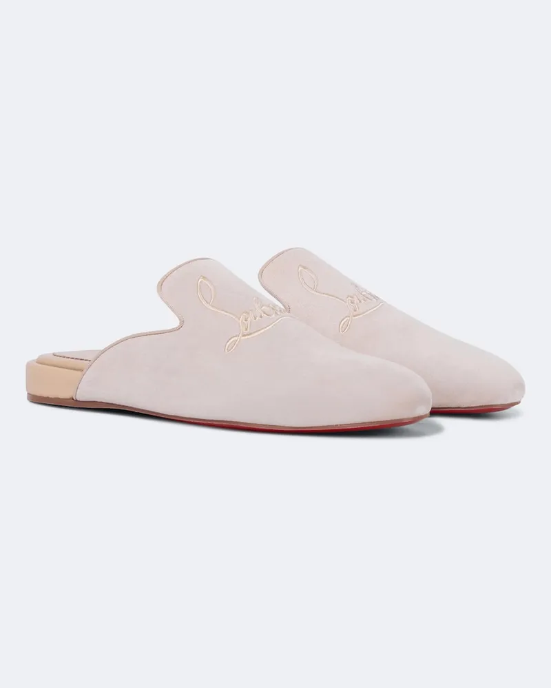 Christian Louboutin Slippers Navy Coolito Beige