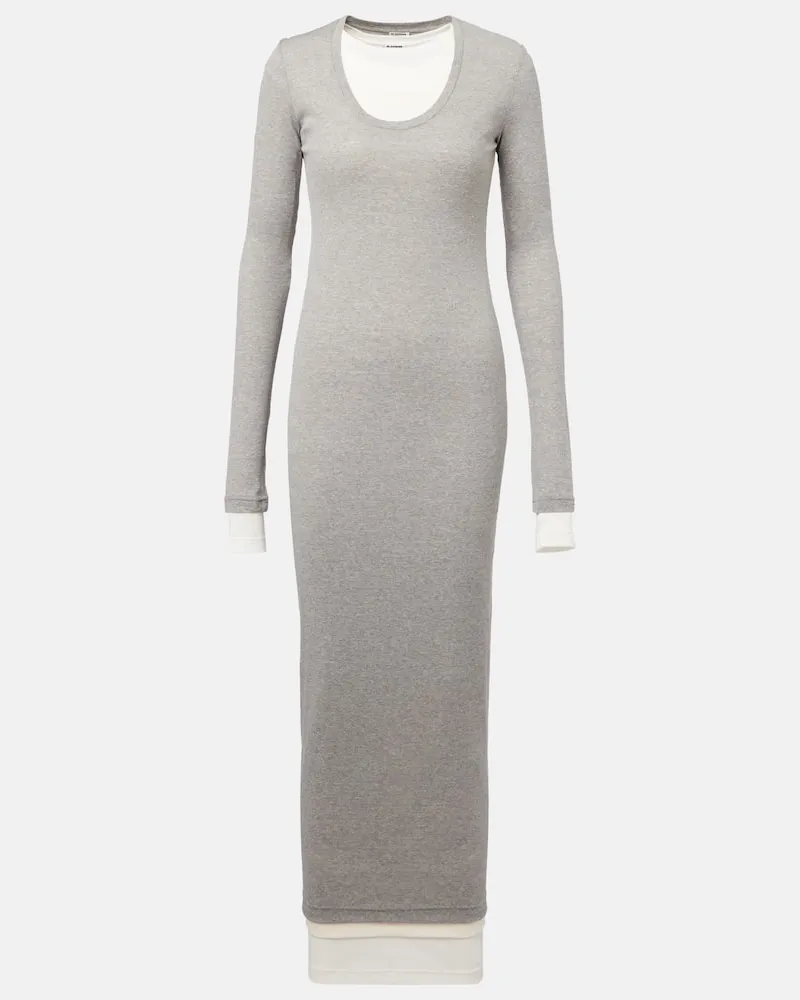 Jil Sander Maxikleid aus Baumwoll-Jersey Grau