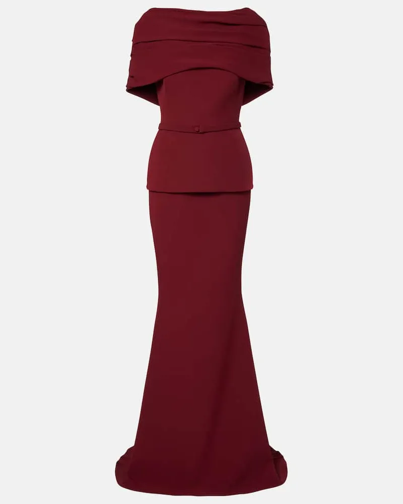 Safiyaa Robe Loura aus Crêpe Burgunderrot