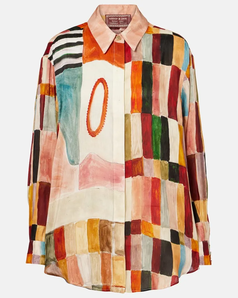 ALEMAIS Alémais X LRNCE Hemd Marjorelle aus Leinen und Seide Multicolor