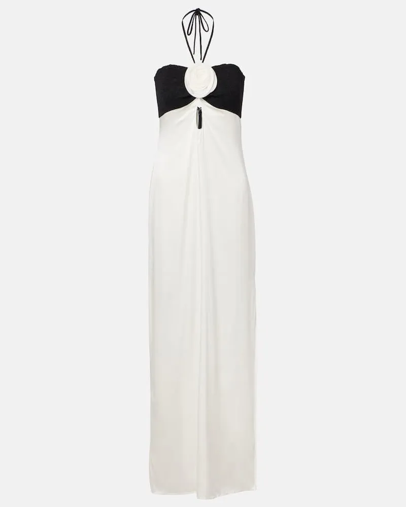 SAME Maxikleid aus einem Seidengemisch Weiß