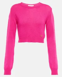 Valentino Garavani Pullover VLogo aus Kaschmir Pink