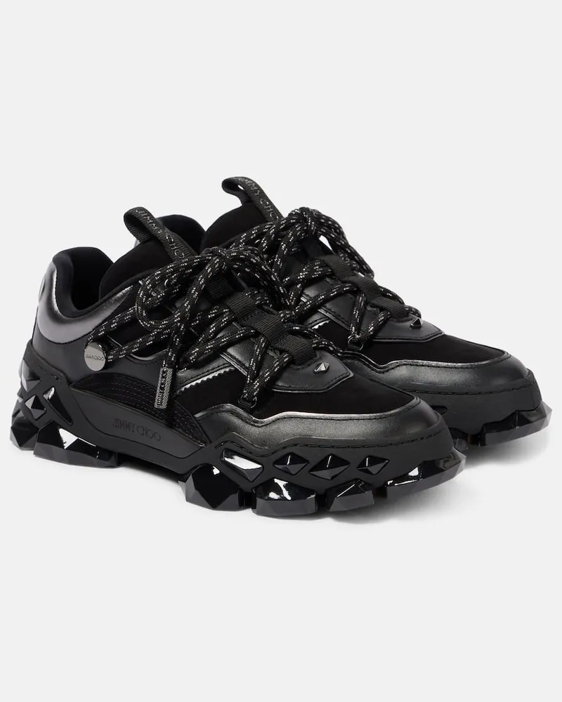 Jimmy Choo Sneakers Diamond X II F aus Leder Schwarz