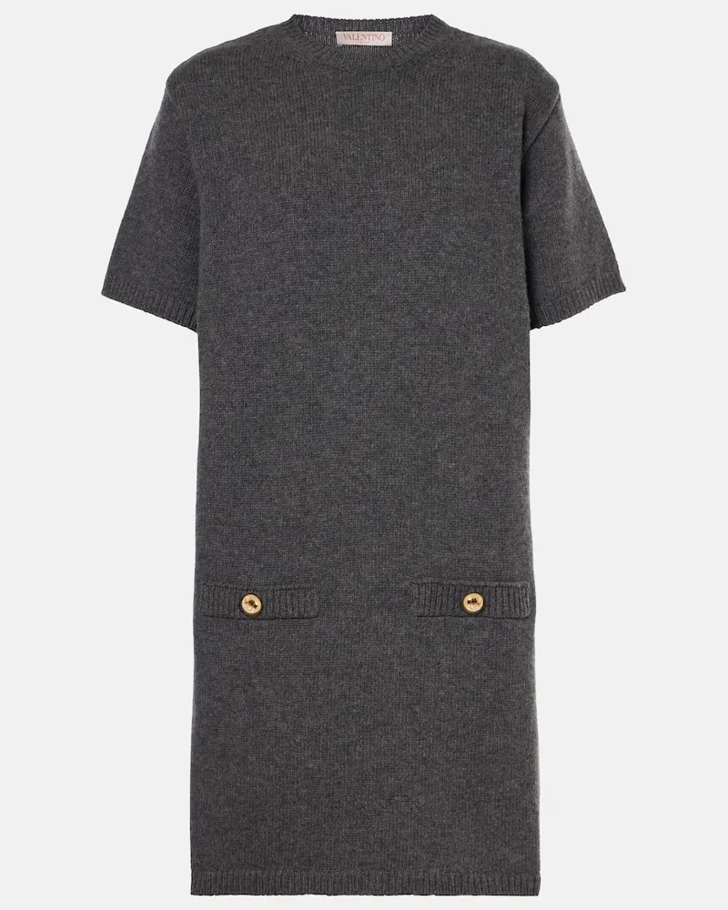 Valentino Garavani Pulloverkleid aus Schurwolle Grau