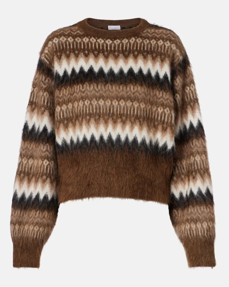 Brunello Cucinelli Pullover aus einem Wollgemisch Braun