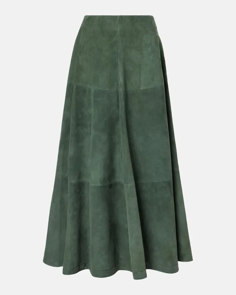 Altuzarra Midirock Varda aus Veloursleder Grün