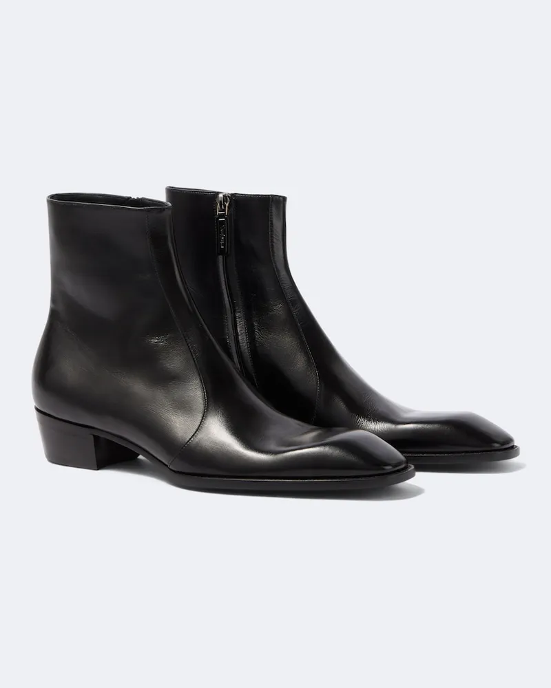 Saint Laurent Ankle Boots Aurelien aus Leder Schwarz