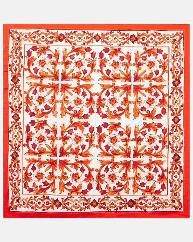 Dolce & Gabbana Tuch Majolica aus Seiden-Twill Orange