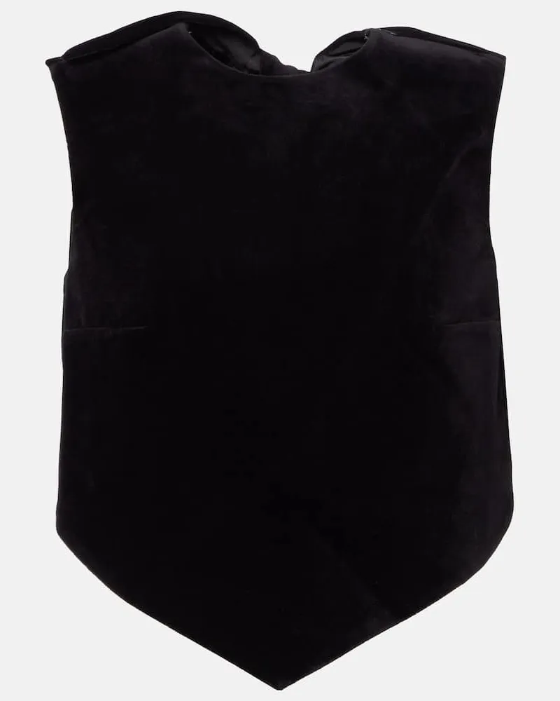 Patou Cropped-Top aus Samt Schwarz