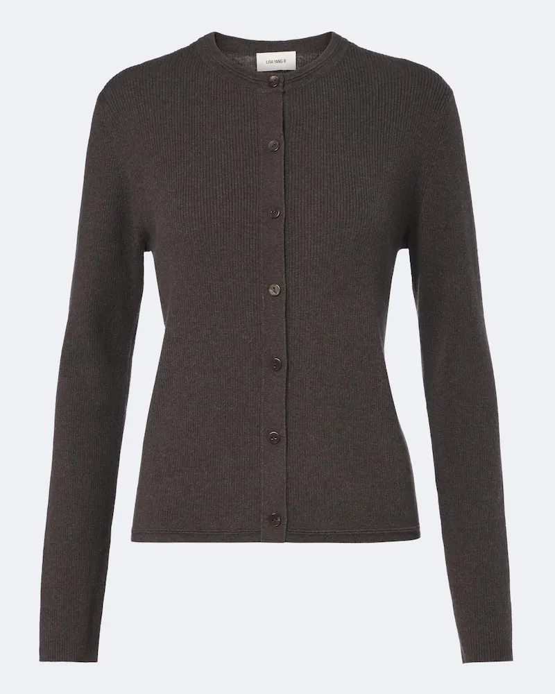 Lisa Yang Cardigan Abeena aus Baumwolle und Kaschmir Braun