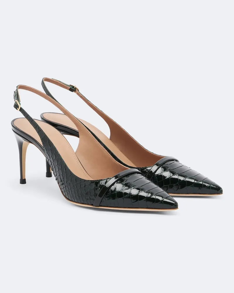 Malone Souliers Slingback-Pumps Schiffer aus Leder Grün