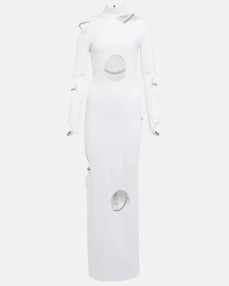 Christopher Kane Verziertes Maxikleid mit Cut-outs Weiß