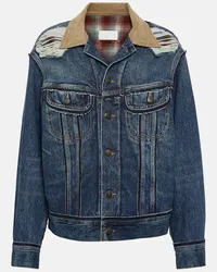 Maison Margiela X Pendleton Jeansjacke Blau