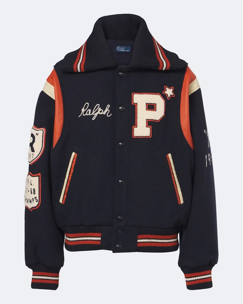 Ralph Lauren Verzierte College-Jacke aus einem Wollgemisch Multicolor