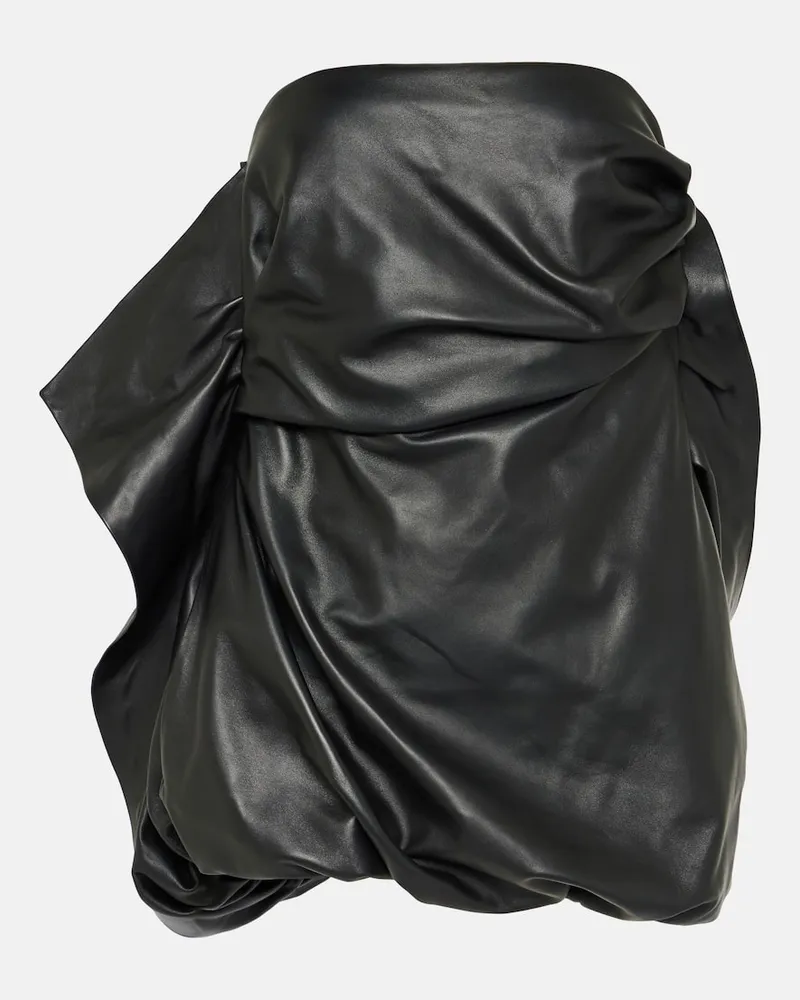 ATTICO Minikleid aus Leder Schwarz