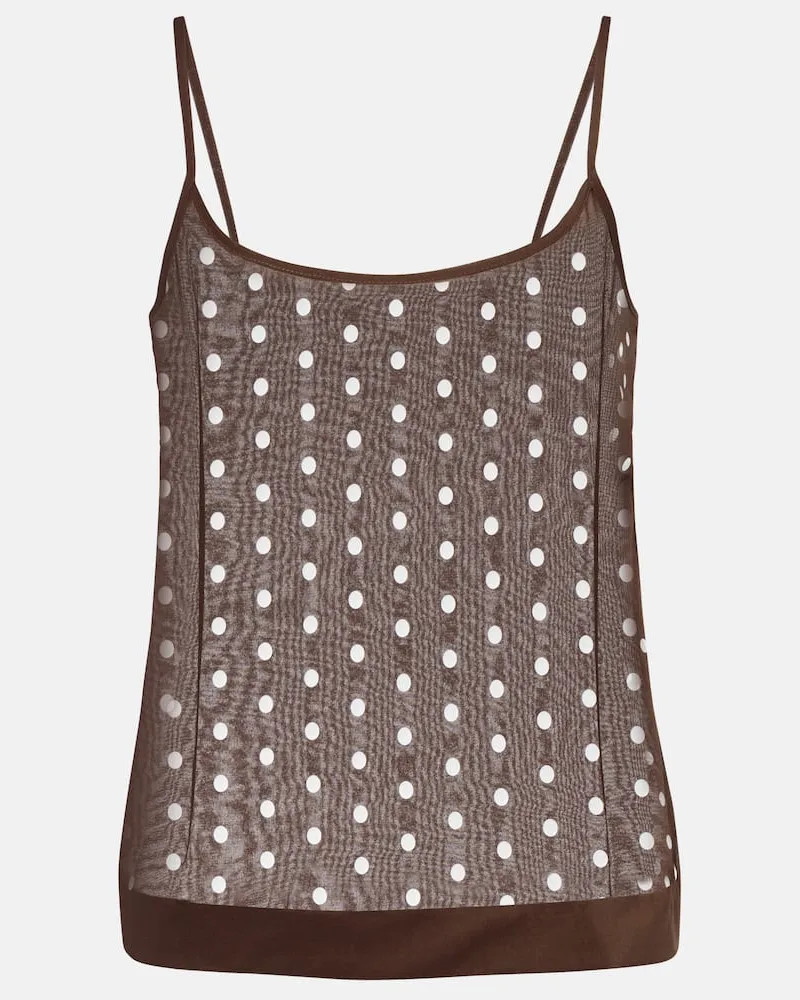 Dries van Noten Top aus einem Seidengemisch Braun