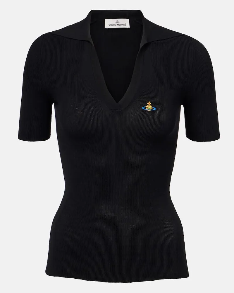 Vivienne Westwood Polohemd Marina aus Baumwolle Schwarz