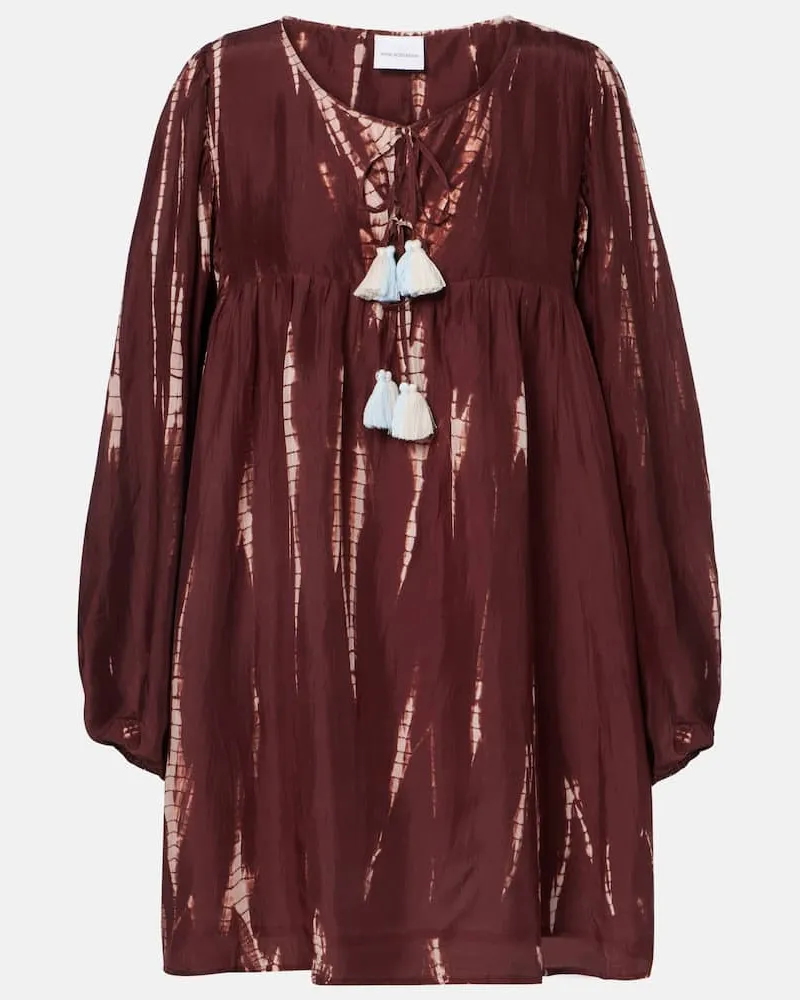 Anna Kosturova Minikleid Hailey aus Seide Braun