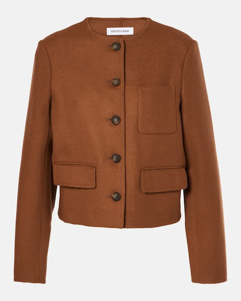 Veronica Beard Jacke Lyssa aus einem Wollgemisch Braun