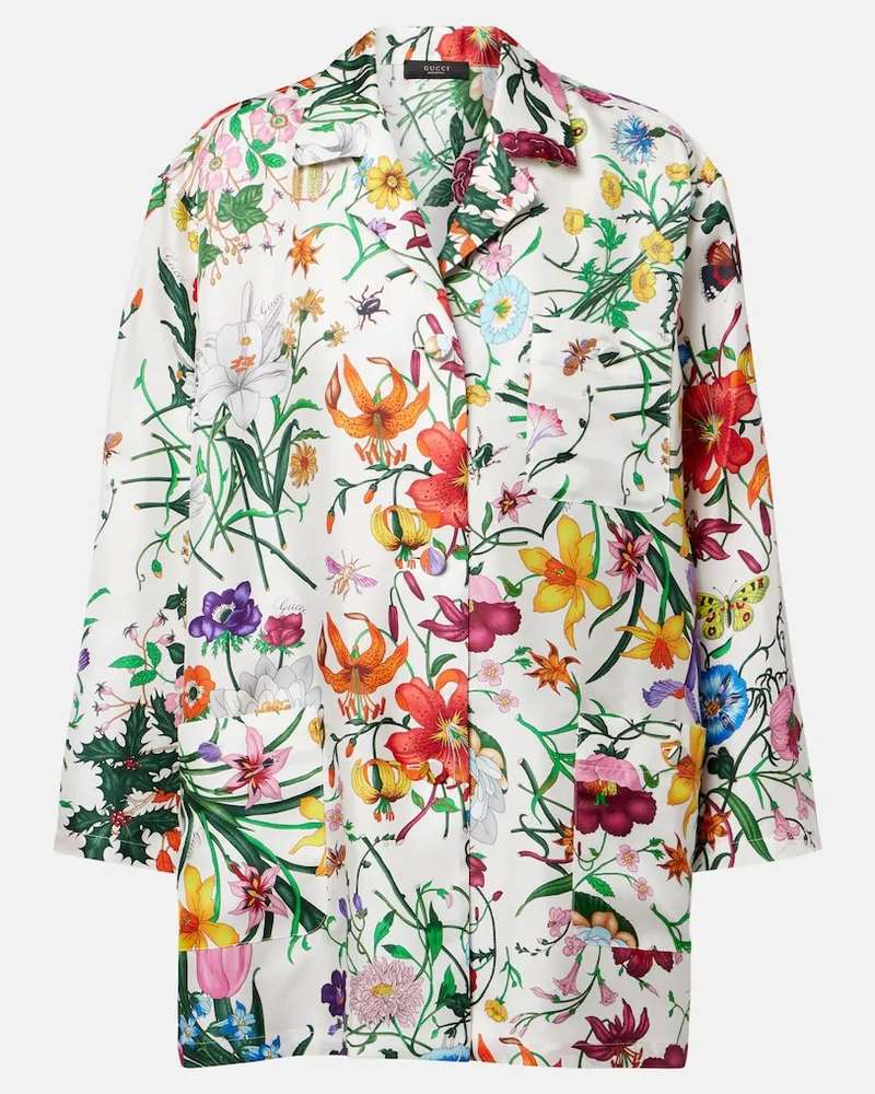 Gucci Hemd Gucci Flora aus Seiden-Twill Multicolor